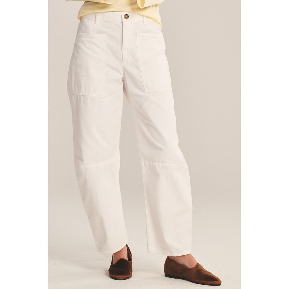 Velvet by Graham & Spencer Off White Cotton Painter Pants Wide Leg Size 8‎ NWT